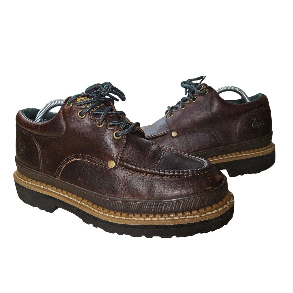 Georgia Boot Georgia Giant Boots Mens Size 8.5 W‎ Brown Leather Steel Toe Chukka